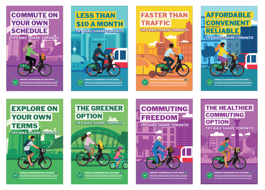 Bike Share Toronto 2020 marketing campaign ad posters