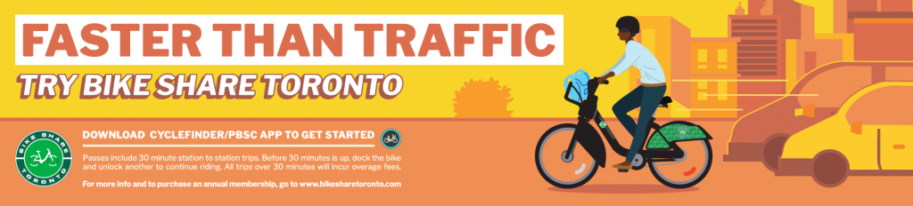 Bike Share Toronto bus poster - 2020 marketing campaign