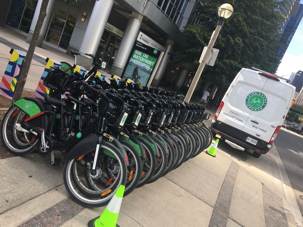 Bikeshare rebalancing vans for Bike Share Toronto